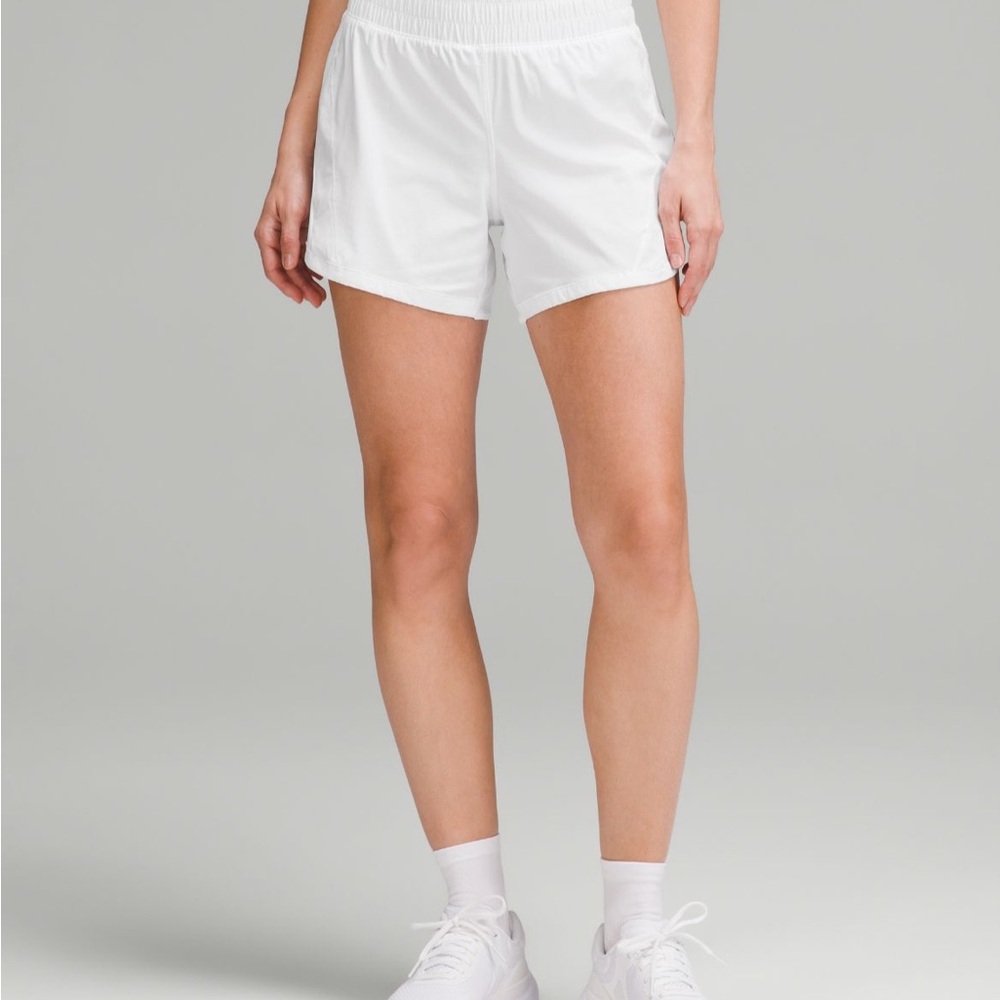 Lululemon White Track That Shorts